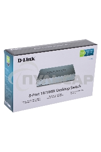 Неуправляемый коммутатор с 8 портами 10/100Base-TX D-Link DES-1008D/(K2A/K3A)RU/J1A/J2A/L2A/L2B