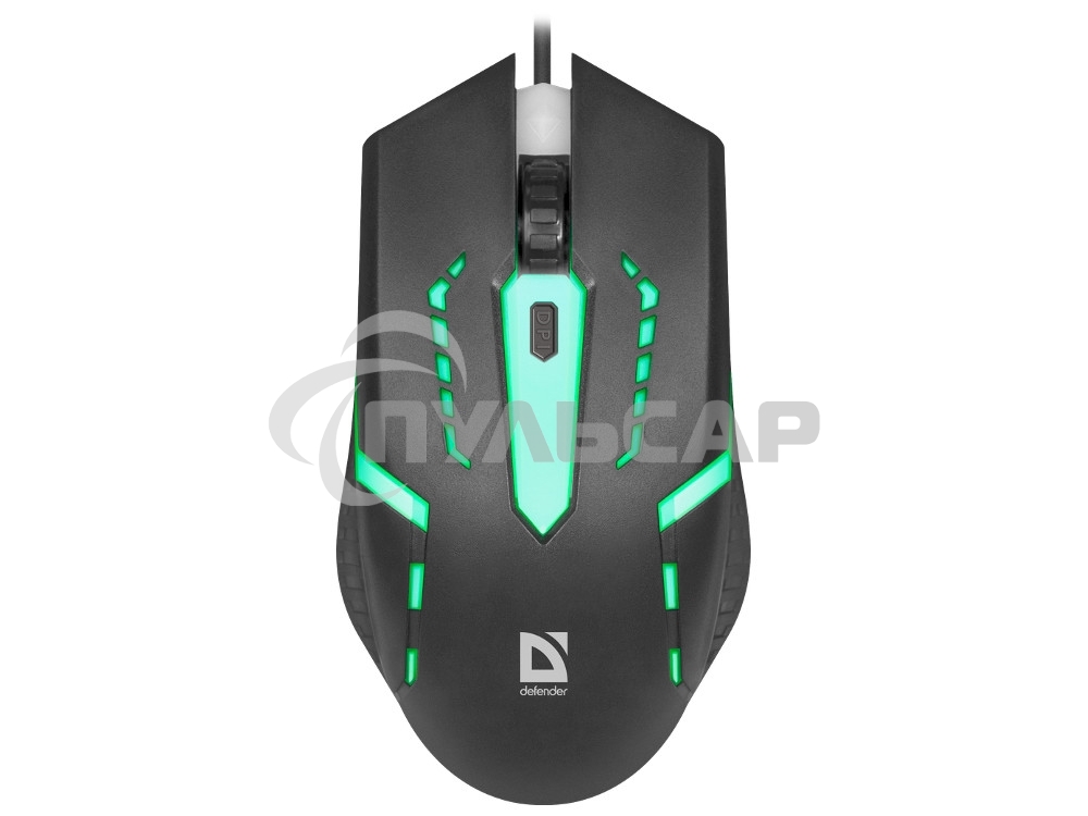 Мышь проводная Defender Hit MB-601 черный, 1200 dpi, USB, кнопки - 4