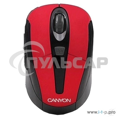 Мышь беспроводная Canyon MSO-W6 красный, 1600 dpi, радиоканал, USB, кнопки - 6
