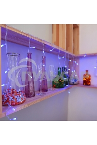 Новогодние светоукрашения Neon-night гирлянда Айсикл (бахрома) светодиодный, 1,8 х 0,5 м., белый провод, 220В, диоды синие