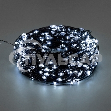 Гирлянда Роса с контроллером 50м, 500LED, IP20, 230В, зеленый провод, белое свечение 