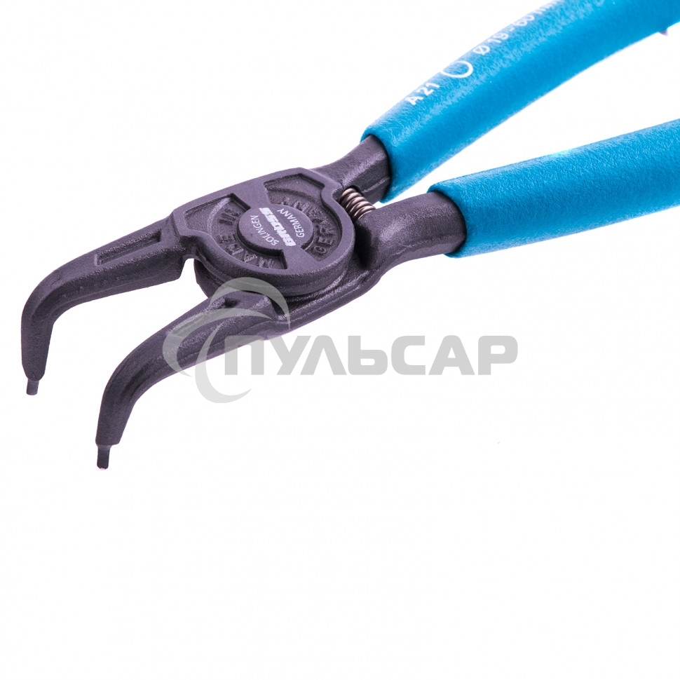 Съемник, 165 мм, для внешних стопорных колец (19-60 мм), изогнутые губки (разжим)Gross