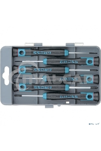 Набор отверток GROSS 13347для точной механики crmo двухкомпонентные рукоятки 6шт. пласт. бокс