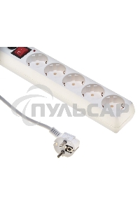 Сетевой фильтр BURO Сетевой фильтр, 5 розеток, 3 метра, (500SH-3-W), белый 992290