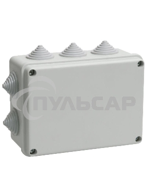 Коробка КМ41242 распаячная Iek UKO10-150-110-070-K41-55 для о/п 150х110х70 мм IP55 (RAL7035, 10 гермовводов)
