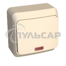 Выключатель 1-кл. ОП Этюд 10А IP20 с индик. крем. SchE BA10-005K