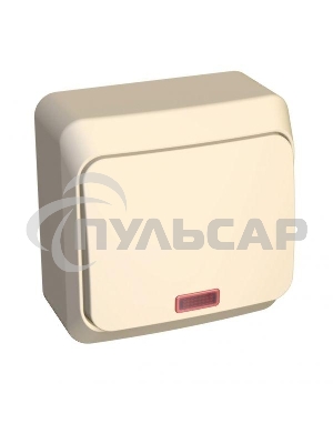 Выключатель 1-кл. ОП Этюд 10А IP20 с индик. крем. SchE BA10-005K