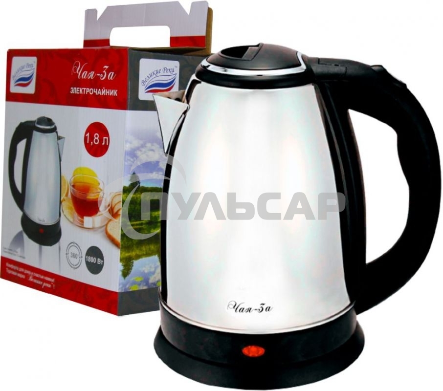 Чайник электрический Великие Реки Чая-3А новый дизайн, 1500 Вт, 1,8 л