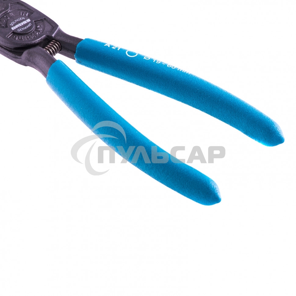 Съемник, 165 мм, для внешних стопорных колец (19-60 мм), изогнутые губки (разжим)Gross