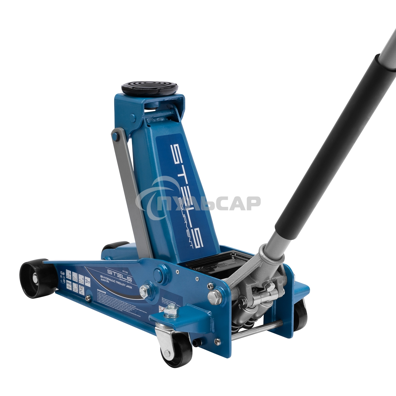 Домкрат STELS 51133гидравлический подкатной быстрый подъем 3 т quick lift 130–465мм профессиональ