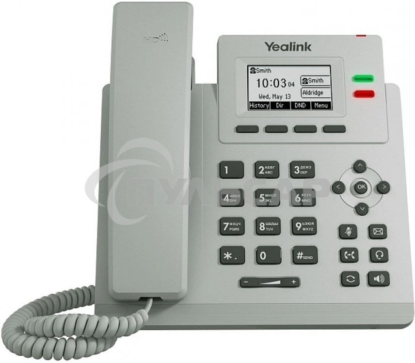 Телефон YEALINK SIP-T31P, светло-серый, 2 аккаунта, PoE, шт
