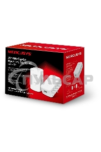 Комплект гигабитных адаптеров Mercusys AV1000 Gigabit Powerline Kit, HomePlug AV2 standard, 1 Gigabit port, 300m over electrical circuits, plug and play.