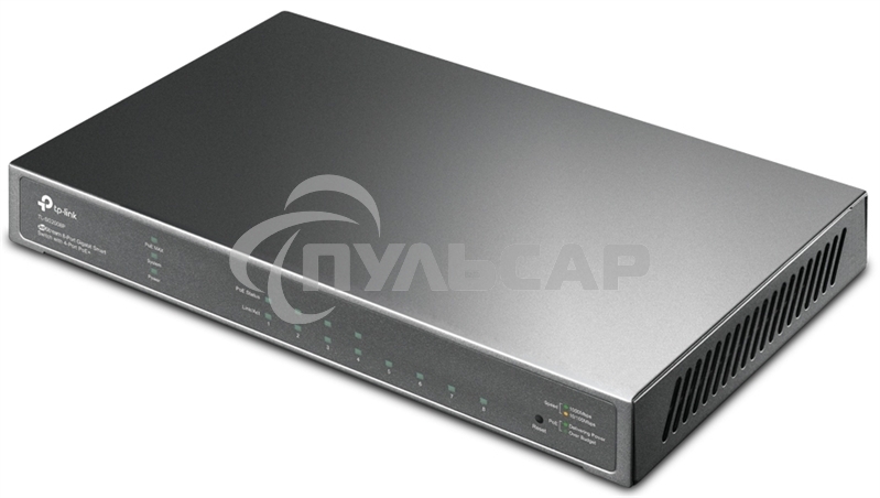 Коммутатор TP-Link JetStream 8-Port Gigabit Smart Switch with 4-Port PoE+, 4× Gigabit PoE+ Ports, 802.3at/af, 62 W PoE Power, Desktop Steel CaseIntegration with Omada SDN Controller, 802.1Q VLAN, STP/RSTP/MSTP, IGMP Snooping, 802.1p/DSCP QoS, ACL, 802.1x,