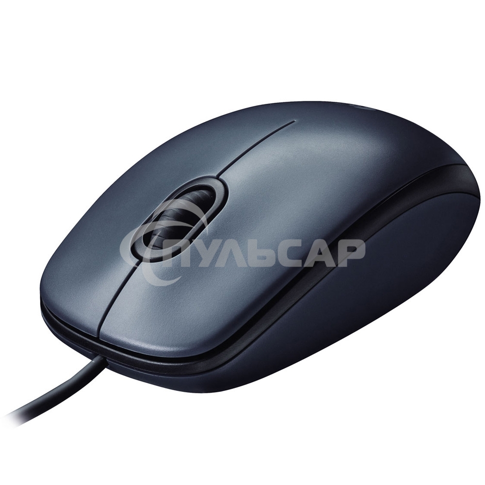 Мышь проводная Logitech M100/100R DARK/GREY (темно-серая/черная), 1000 dpi, USB, кнопки - 3