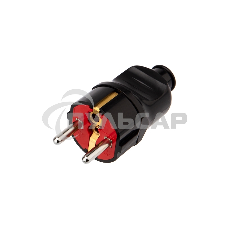 Вилка Евро Rexant прямая с з/к 16А усиленная черная