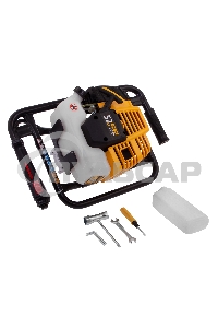 Мотобур DX-52, объем двигателя 52 см3, соединение 20 мм, без шнека Denzel