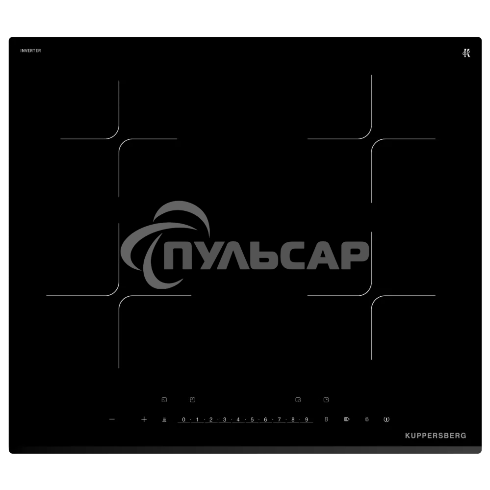 Варочная поверхность Kuppersberg/ Варочная поверхность Kuppersberg, индукция, High-Tech, 9 уровней мощности, inverter, таймер, пауза, Booster, автоматическое отключение, слайдерное управление, поддержание тепла, черный