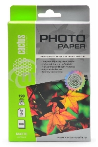 Фотобумага Cactus CS-MA6190100 матовая A6 190 г/м2 100 листов