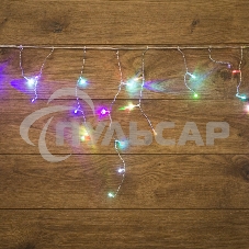 Гирлянда Neon-night Айсикл (бахрома) светодиодный, 1,8 х 0,5 м, прозрачный провод, 230 В, диоды RGB
