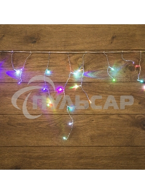 Гирлянда Neon-night Айсикл (бахрома) светодиодный, 1,8 х 0,5 м, прозрачный провод, 230 В, диоды RGB