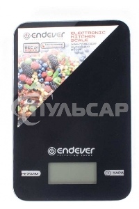 Весы кухонные электронные Endever Skyline KS-527, вес от 2 г до 5 кг. Закаленное стекло повышенной прочности, LCD-дисплей, авто откл.
