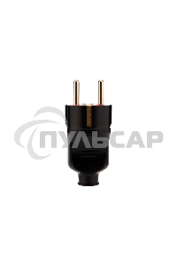 Вилка Евро Rexant прямая с з/к 16А усиленная черная