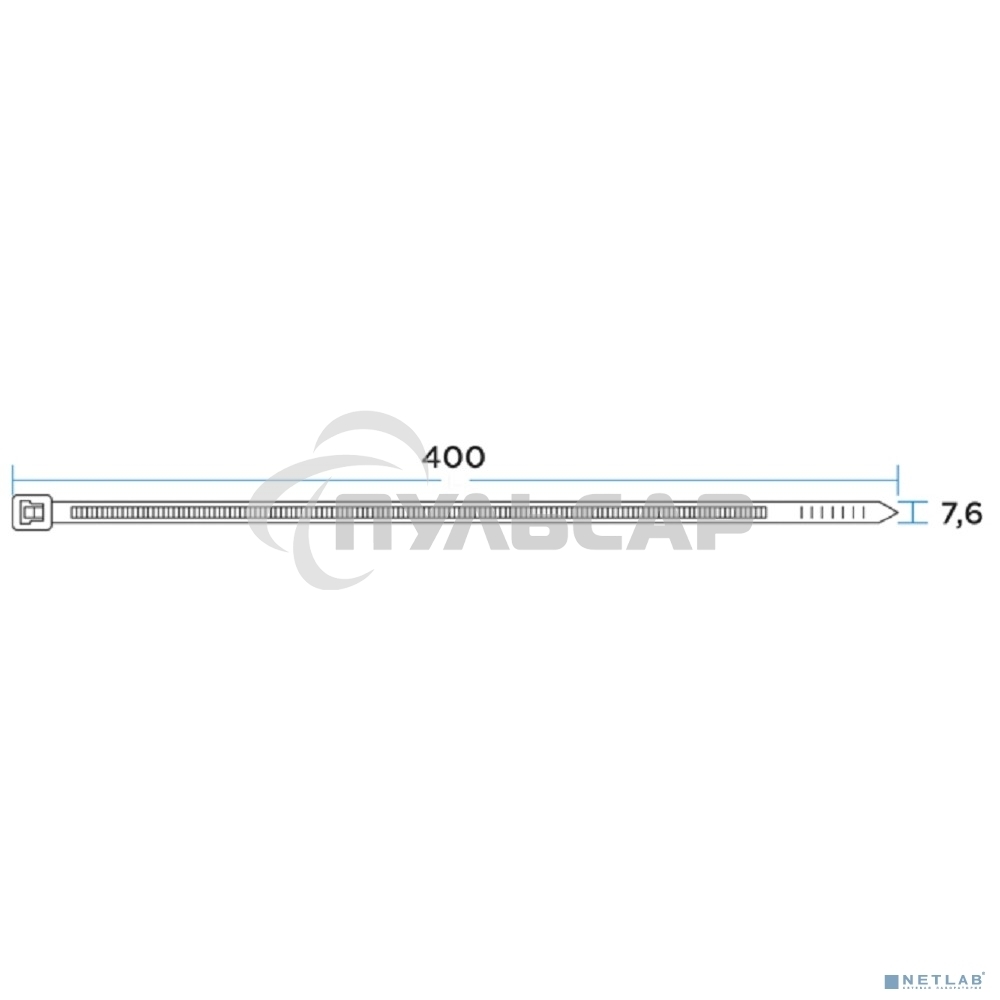 Хомут-стяжкa нейлоновая с тройным замком Rexant 400x7,6 мм, белая, упаковка 100 шт.