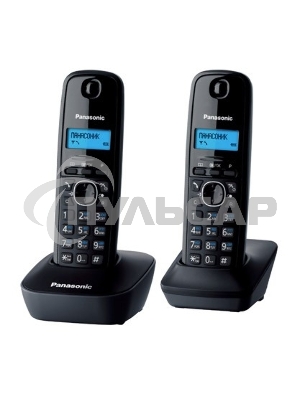 Телефон беспроводной (DECT) Panasonic KX-TG1612RUH (серый) Доп трубка в комплекте,АОН, Caller ID,12 мелодий звонка,поиск трубки