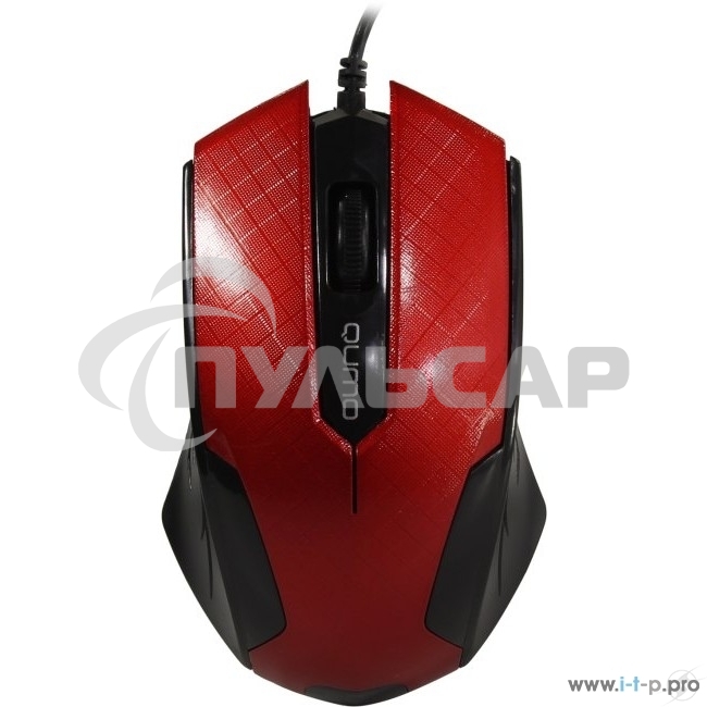 Мышь проводная Qumo Office M14 красный, 1000 dpi, USB, кнопки - 3
