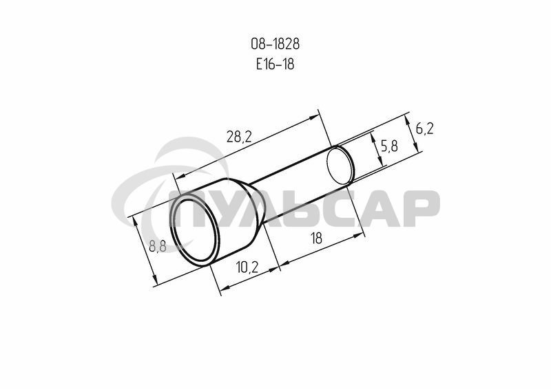 Наконечник штыревой втулочный изолированный F-18 мм 16 мм² (НШВи 16-18) слоновая кость Rexant