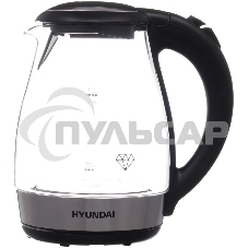 Чайник электрический Hyundai HYK-G2030 1.7л. 2200Вт черный (корпус: стекло)