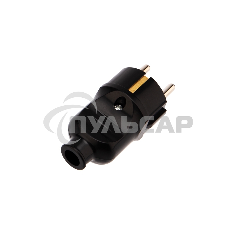 Вилка Евро Rexant прямая с з/к 16А усиленная черная