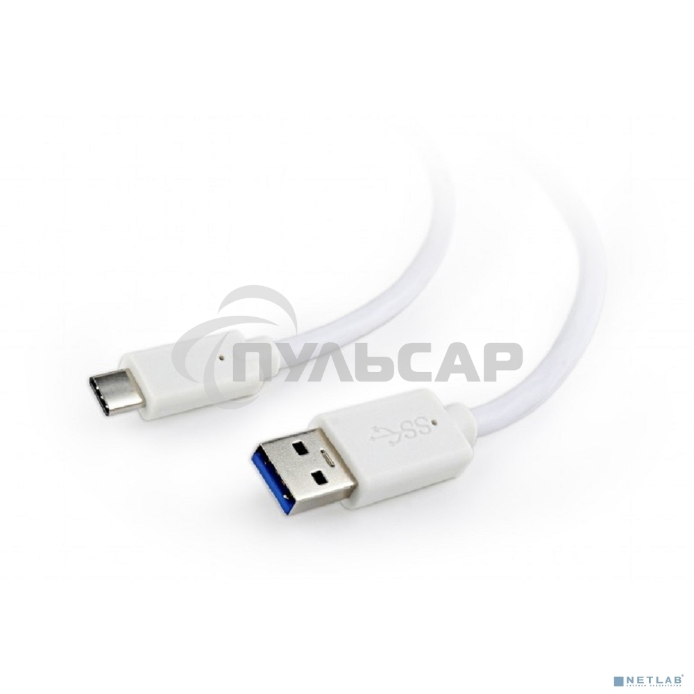 Кабель USB Cablexpert CCP-USB3-AMCM-1M-W, USB3.0 AM/USB Type-C, 1м, белый, пакет