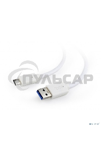 Кабель USB Cablexpert CCP-USB3-AMCM-1M-W, USB3.0 AM/USB Type-C, 1м, белый, пакет