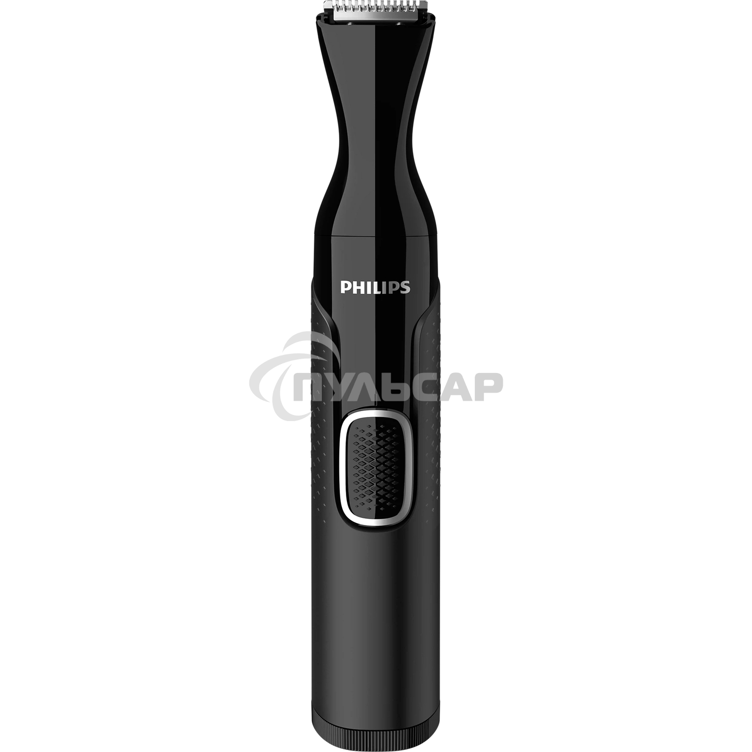 Триммер Philips для носа и ушей, черный, корпус - пластик, 3 насадки-гребня, насадка - триммер, щеточка для очистки, мягкий чехол, батарейка