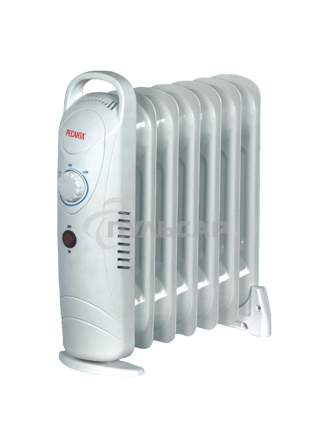 Обогреватель масляный Ресанта ОММ-7Н (7 секций) белый, 700 Вт, 10 м2, термостат 67/3/1