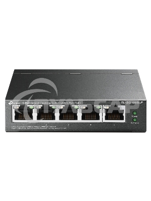 Коммутатор TP-Link 5-Port Gigabit Unmanaged Switch with 4-Port PoE+, metal case, desktop mount, PoE budget 40W.