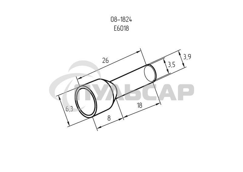 Наконечник штыревой втулочный изолированный F-18 мм 6 мм² (НШВи 6.0-18) зеленый Rexant