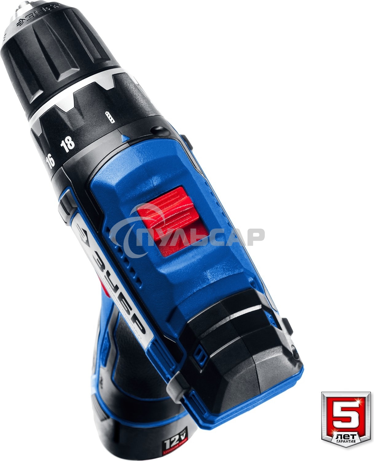 Дрель-шуруповерт ЗУБР DL-121-22F, Аккумуляторная, 12В, 2 АКБ, Кейс + LED фонарь