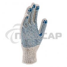 Перчатки трикотажные, с ПВХ точкой, 7 класс, Россия Сибртех