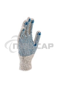 Перчатки трикотажные, с ПВХ точкой, 7 класс, Россия Сибртех