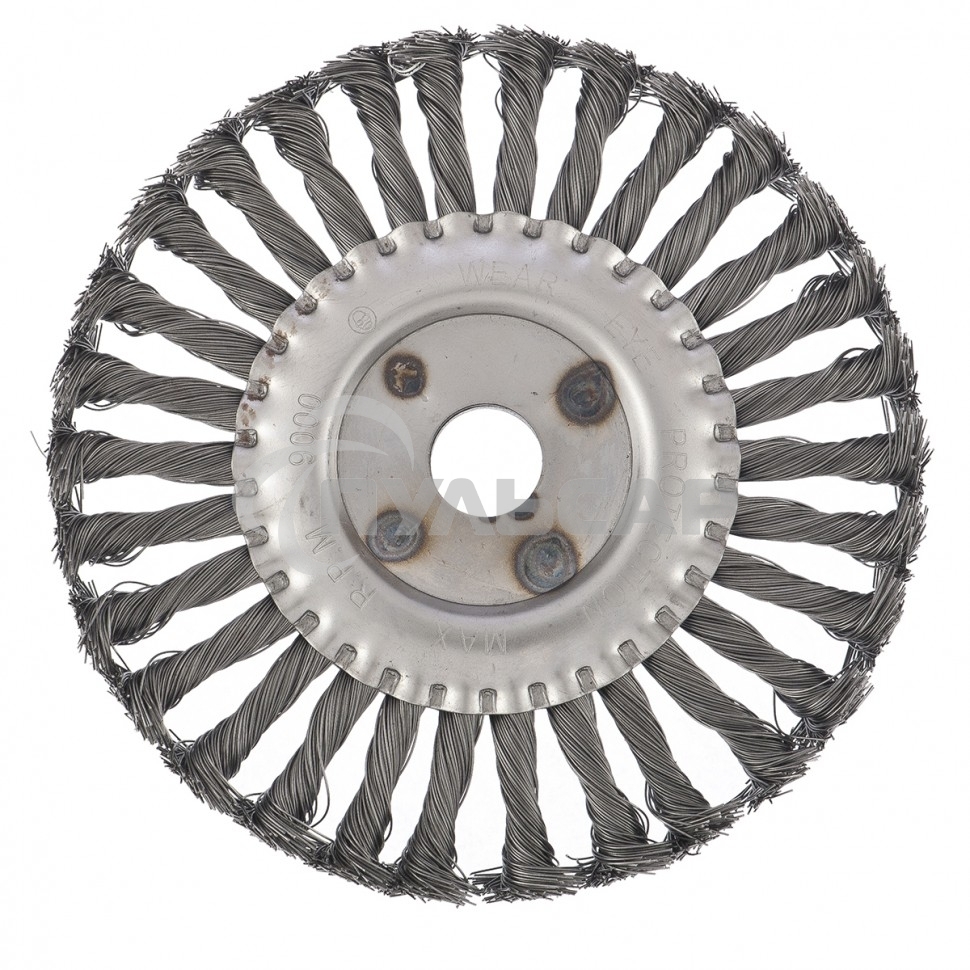 Щетка для УШМ Сибртех 175 мм, посадка 22,2 мм, Плоская, крученая проволока 0,5 мм 746367