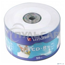 Диск CD-R Verbatim 80min, 700mb, 52x Shrink/50 Ink Print 43794