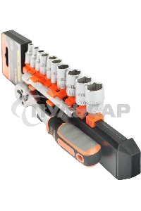 Набор торцовых головок PATRIOT SSR-1/4, CrV сталь, трещотка, удлинитель, 12 предм.Тороцовые головки 10 шт: 4,5,6,7,8,9,10,11,12,13 мм удлинитель 100мм 1шт трещотка 72 зуба 1 шт