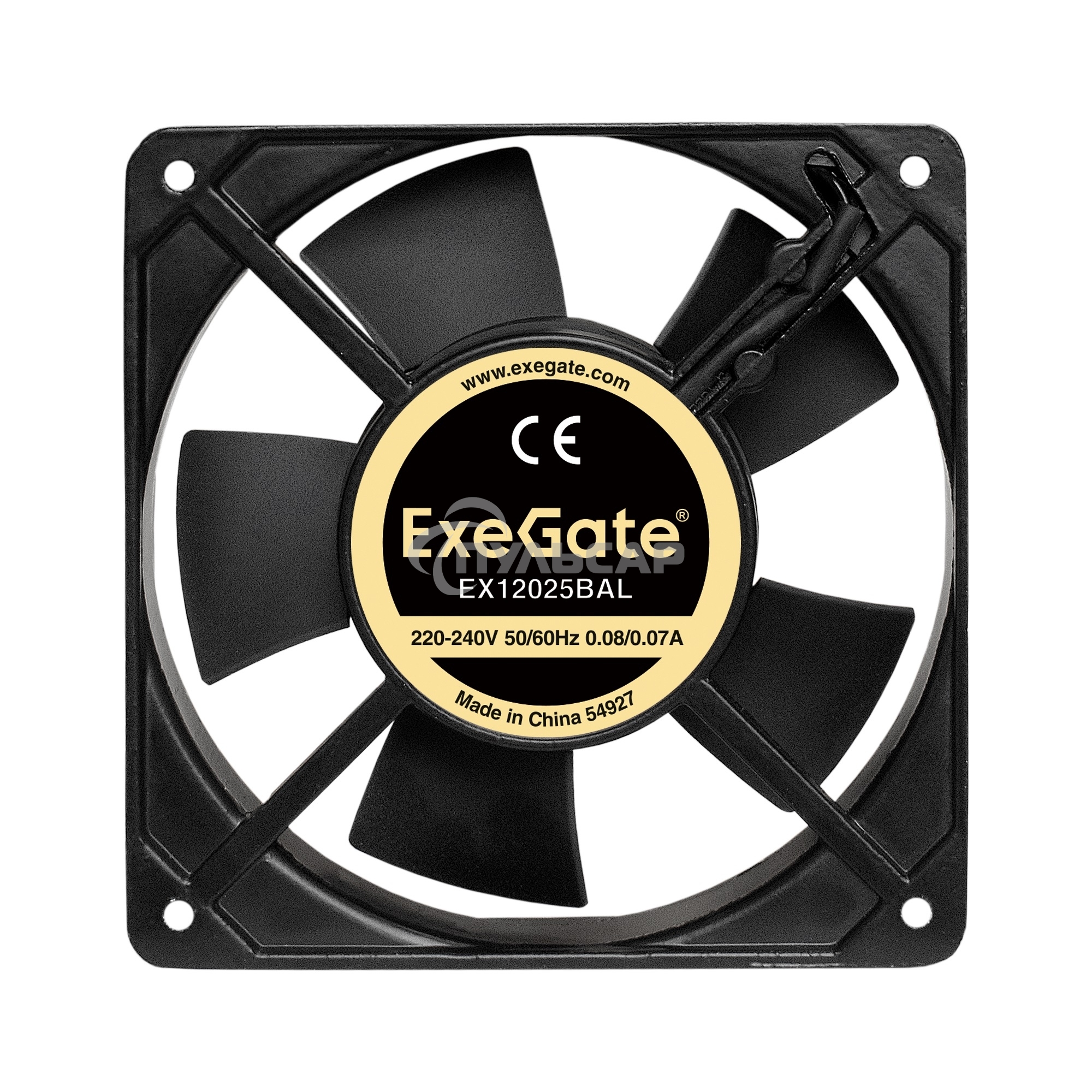 Вентилятор для корпуса ExeGate EX12025BAL черный, 120 мм, 2200 об/мин, 32 дБ