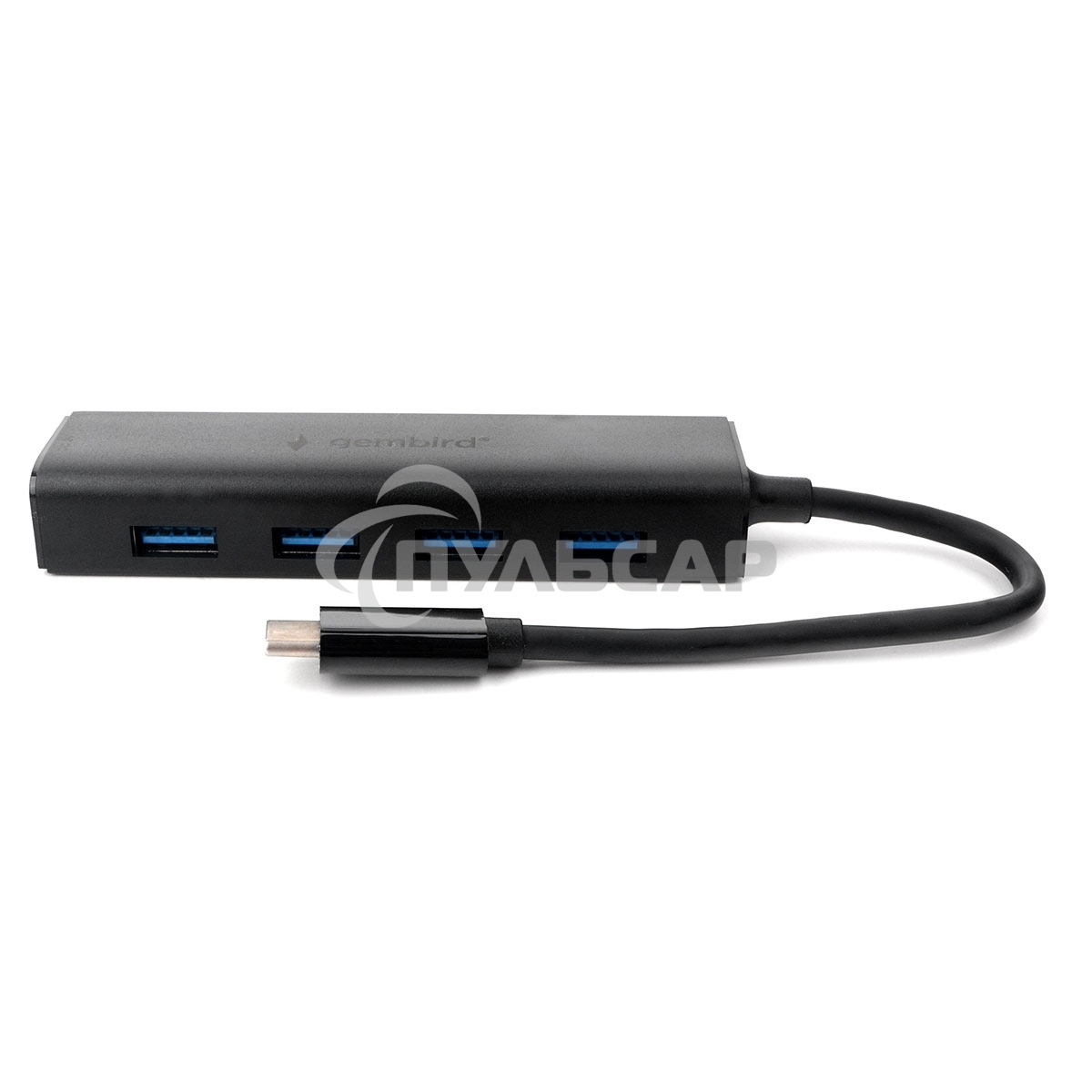 Концентратор USB 3.0 Gembird UHB-C364, 4 порта, Type-C, с доп питанием
