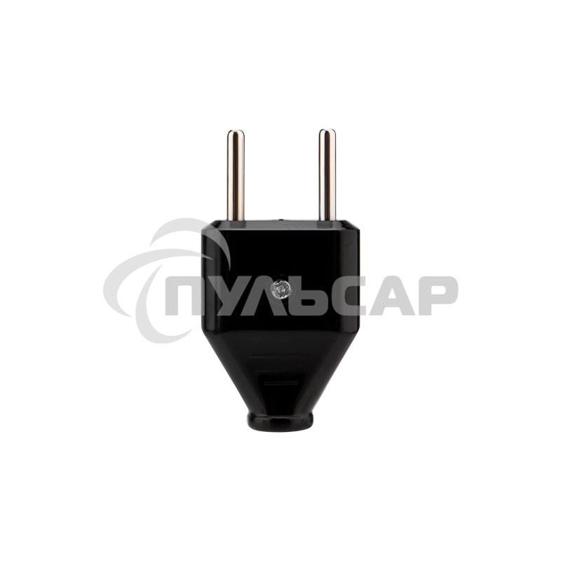 Вилка прямая без з/к 6А плоская черная Rexant