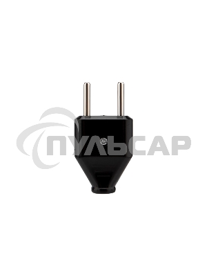 Вилка прямая без з/к 6А плоская черная Rexant