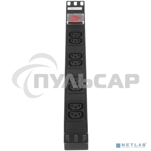 Блок Gembird EHB8-4, 1 вход С14/ 8 выходов C13, с защитой для 19