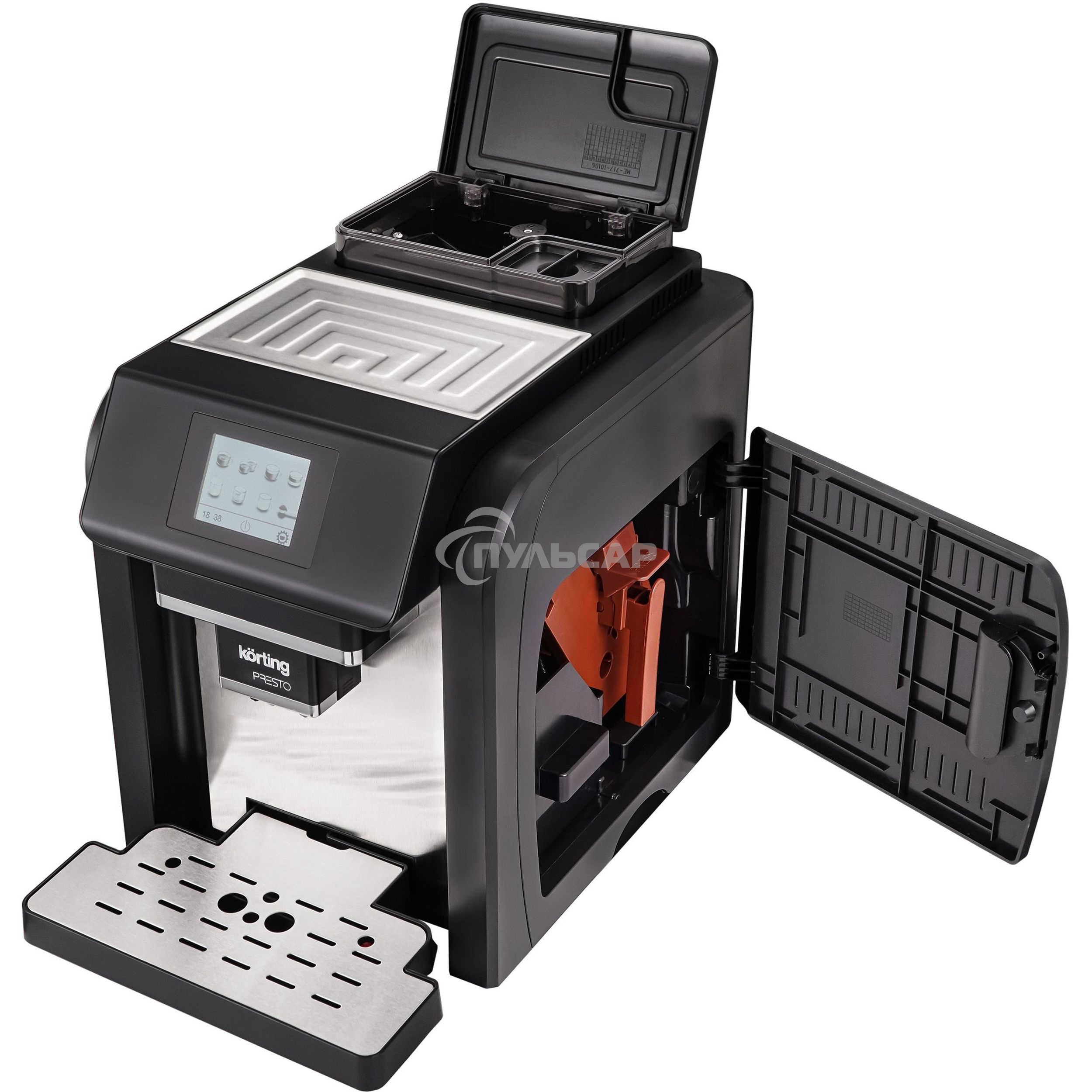 Кофемашина автоматическая Korting KACM 2009 PRESTO черный, зерновой/молотый, 2 л, 1400 Вт, 19 бар